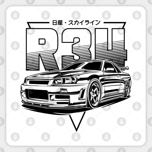 Skyline GTR R34 Magnet by idrdesign